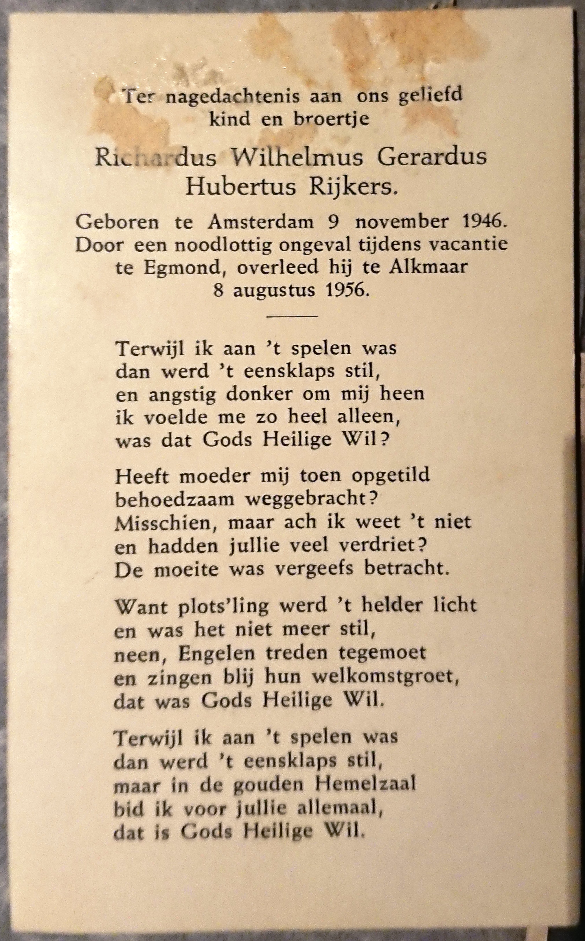 † Richardus Wilhelmus Gerardus Hubertus Rijkers